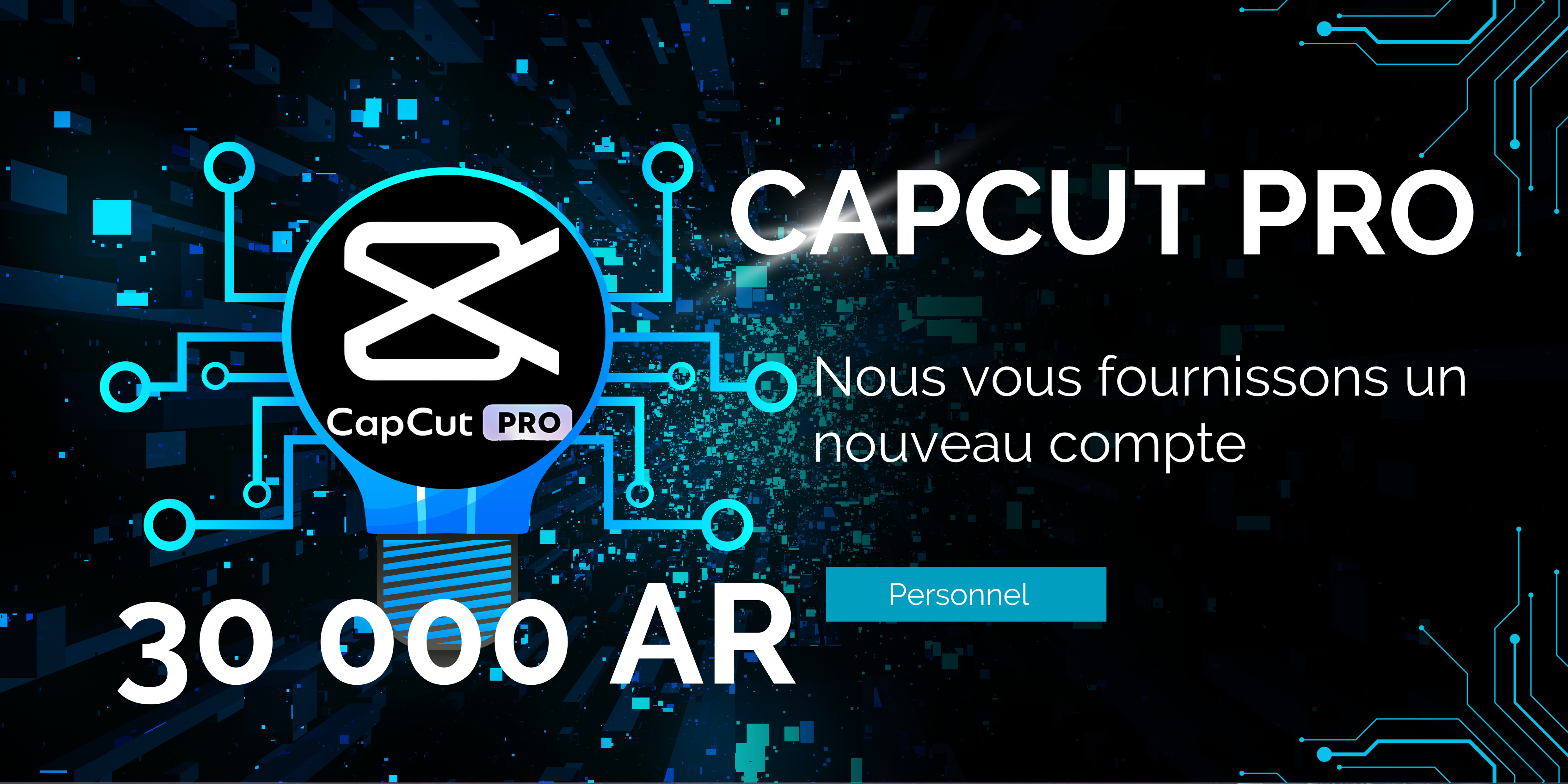 Capcut pro mensuel (compte personnel)
